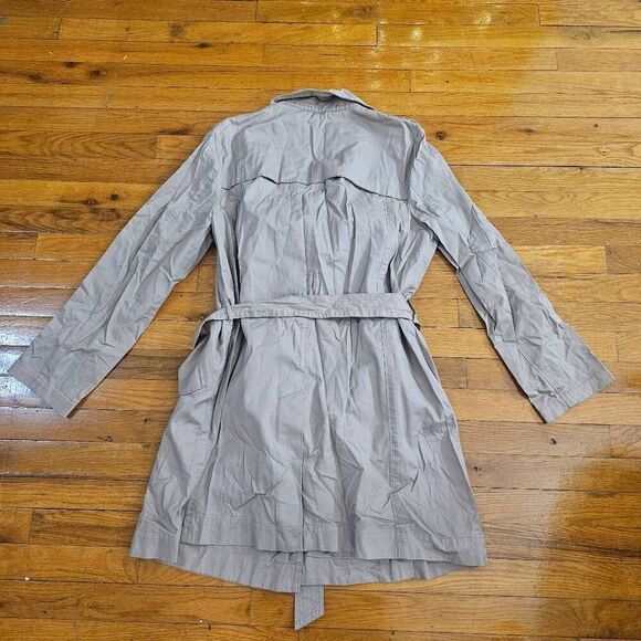 J Jill Trench Coat Lightweight Stretch Button Front Large - Picture 5 of 6